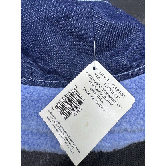 Oshkosh B'gosh Toddler Bucket Hat Blue Holiday Snowflakes Cotton Size 12-24M NWT - Picture 3 of 6